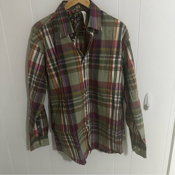 Alan Flusser Multicolor Plaid Casual Button Down Shirt - Picture 1 of 3